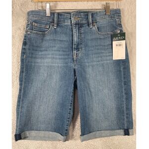 Lauren Ralph Lauren Women's 4 Indigo Denim Bermuda Jean Shorts Casual‎ Preppy